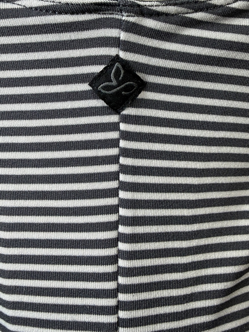 PrAna Quinn Dress S Small Striped Gray White Strappy Cross Back Built In Bra Mid - Picture 3 of 9